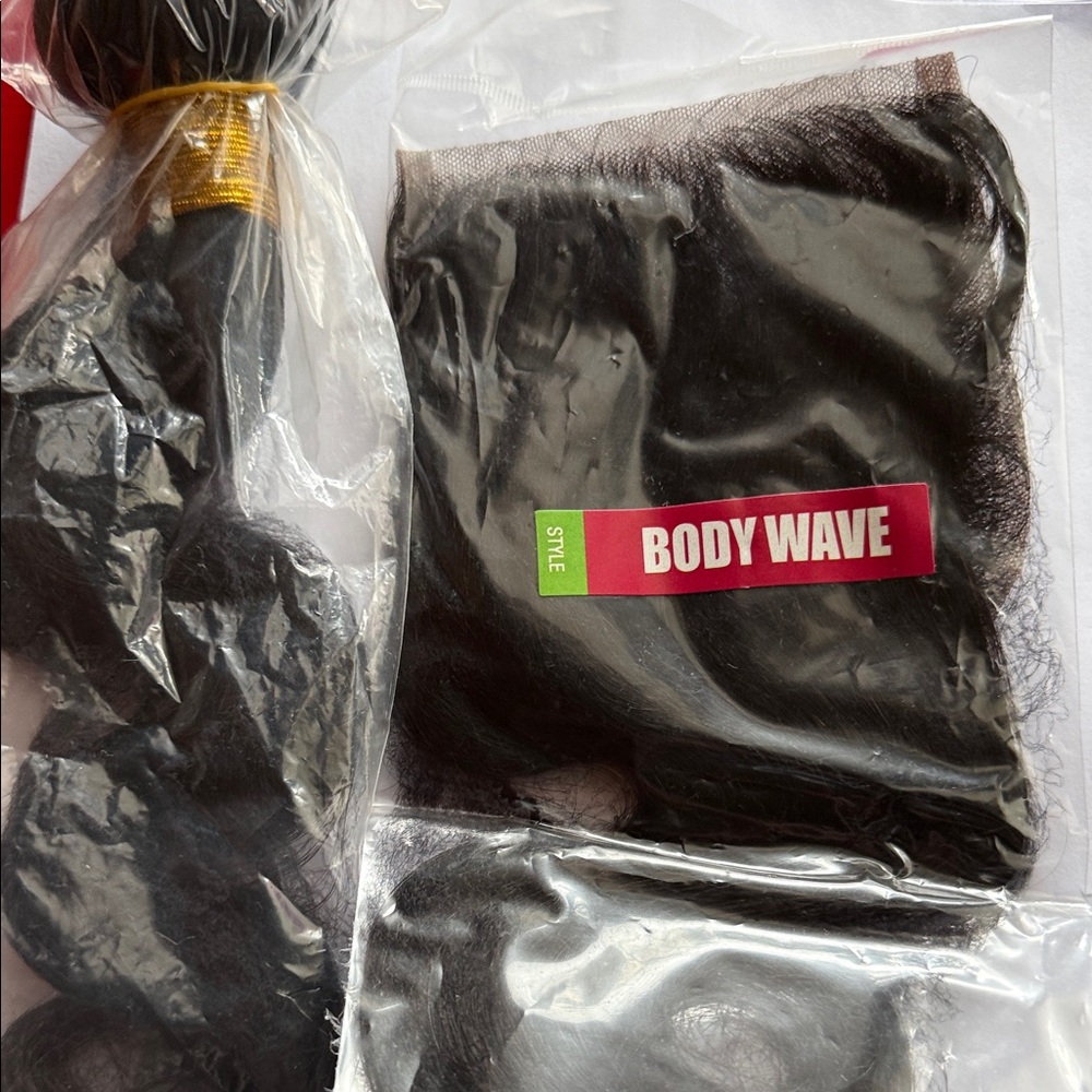 Black Bundle human hair Body Wave Weave with topper